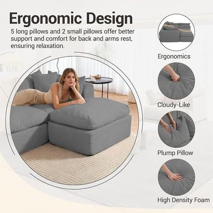 Modular Cloud Couch Sectional, Boneless Sofa - Image 6