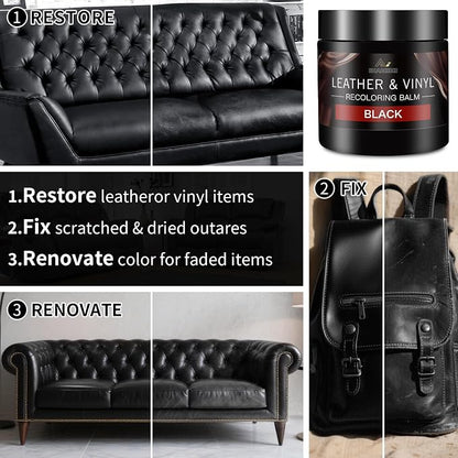 Leather Recoloring Balm with 100ml Mink Oil, Car Seats, Dye & Restorer - Image 4