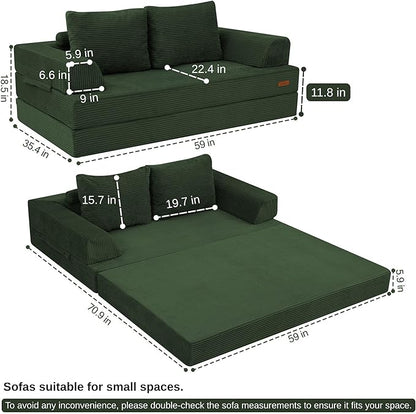 COMAX Futon Sofa Bed, Convertible Folding Sofa Bed, Boneless Couch Loveseat - Image 2