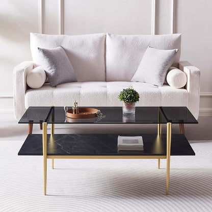 LumFurn Rectangle Coffee Table for Living Room, Mid-Century Modern Design - Image 4