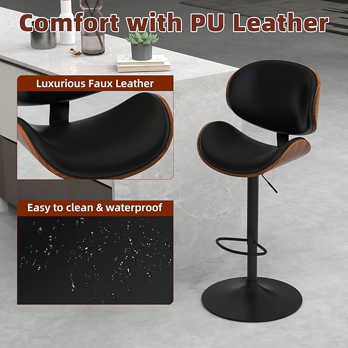 civama Bar Stools 1 PC for Kitchen Counter, Adjustable Bar Height Chairs - Image 5