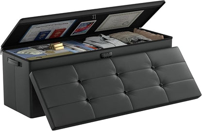 DocSafe Storage Ottoman Bench, Fireproof＆Waterproof Folding Bench by DocSafe