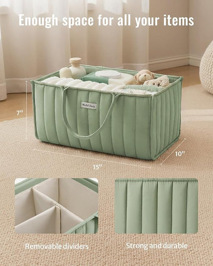 Blissful Diary Baby Diaper Caddy Organizer, Stylish Storage Basket - Image 2