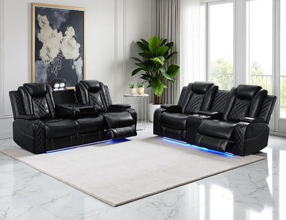 Power Reclining Sofa Set, Living Room Furniture Sets, Leather Power Recliner by LYfurniture