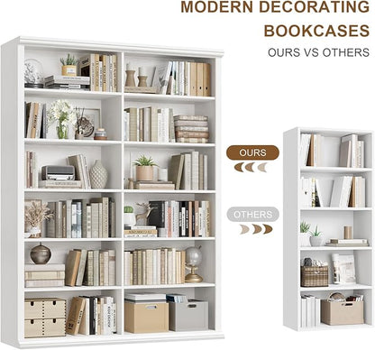 Rresyet 71.8" L *47.2“W Wooden Bookcase and Bookshelf – Extra Large Bookshelf - Image 4