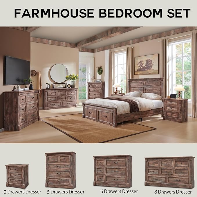 Aitjunz Farmhouse Full Size Bed Frame - Image 6