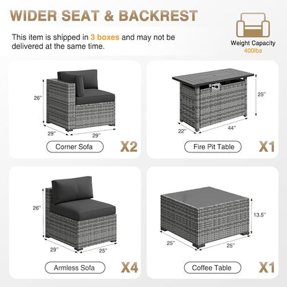 Aoxun Patio Furniture Sets, 8-Piece Outdoor Patio Furniture - Image 7