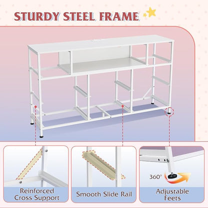 WLIVE Purple Dresser TV Stand for 45, 55 inch TV, Entertainment Center - Image 9