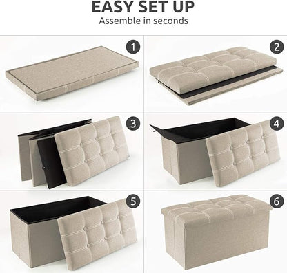 YOUDENOVA 30 inches Folding Storage Ottoman, Ottoman - Image 6