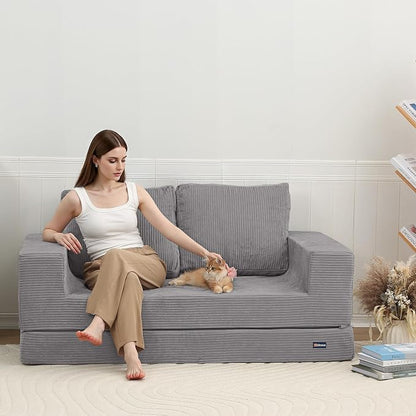 COMAX Convertible Sofa Bed Queen, Folding Fold Out Couch Bed, Floor Futon Couch - Image 3