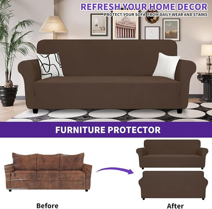 ZNSAYOTX Super Stretch Sofa Cover, New Striped Sofa Covers Fitted Slipcovers - Image 2