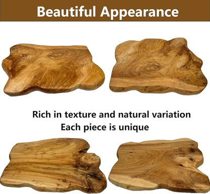 Rustic Solid Wood Live Edge Style End Table, Natural Wood Side Table - Image 3