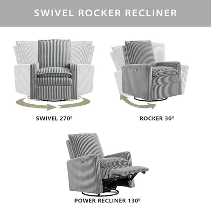 Oxford Baby Uptown Power Recliner/Glider, Ash Gray - Image 3