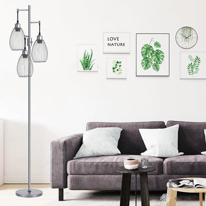 Nintiue Dimmable Floor Lamp, 3 x 800LM LED Edison Bulbs Included, Industrial - Image 7