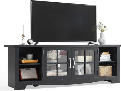 LINSY HOME TV Stand for 75 Inch TV, Modern Farmhouse Entertainment Center by LINSYHOME