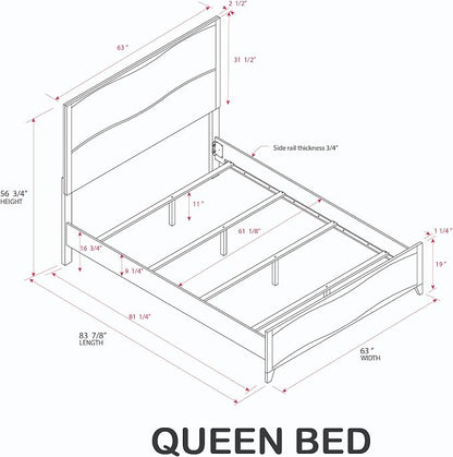 Kings Brand Furniture Brielle 6-Piece Bedroom Set – Modern Wood Bed Frame - Image 9