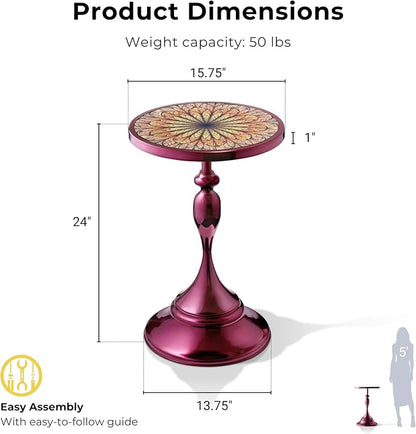 Homes: Inside + Out Halric Modern 24" Tall Round End Table - Image 3