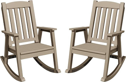 Greesum Set of 2 Outdoor Rocking Chair, All-Weather Patio Rocker, Rust-Proof & by BuynowfromGreesum