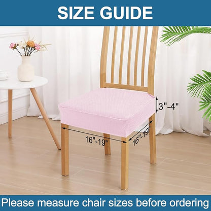 Smiry Waterproof Seat Covers for Dining Room Chairs Set of 4, Stretch Jacquard - Image 2