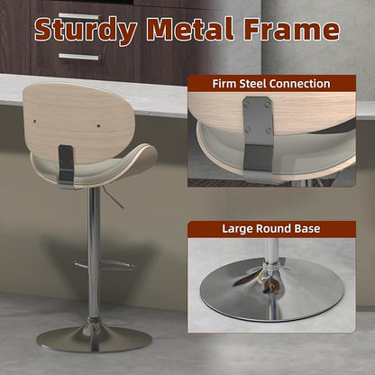civama Bar Stools Set of 4 for Kitchen Counter, Adjustable Bar Height Chairs - Image 6