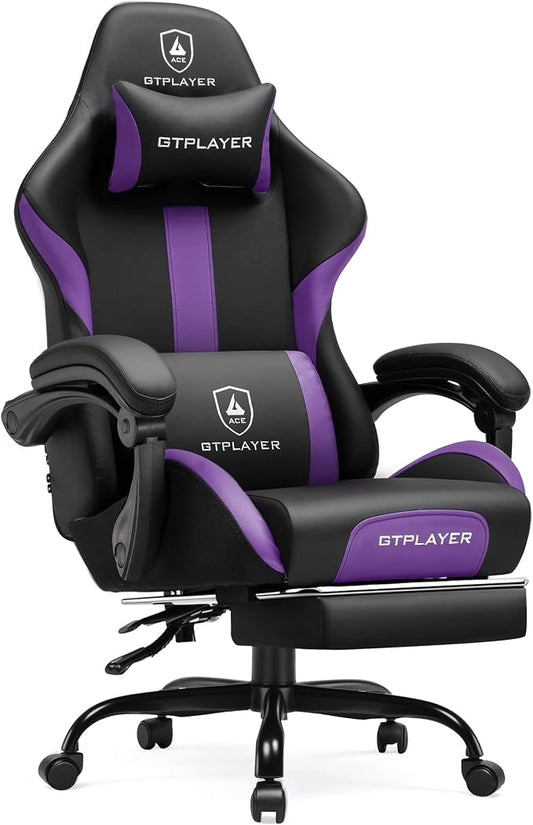 GTPLAYER Gaming Chair with Pocket Spring Cushion, Leather Office Chair with by GTPLAYER
