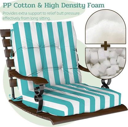 Outdoor Chair Cushions Set of 2, High Back Soft Seat Pad - Image 4