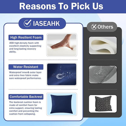 IASEAHK Outdoor Chair Cushions, 24 x 24 Inch Outdoor Cushion - Image 6