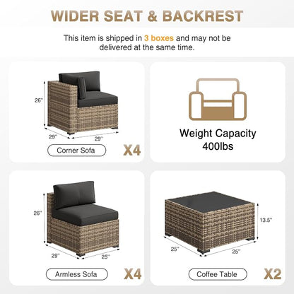 Aoxun Patio Furniture Sets, 10-Piece Outdoor Patio Furniture - Image 6