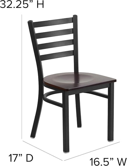 Flash Furniture HERCULES Series Black Ladder Back Metal Restaurant Chair - Image 3