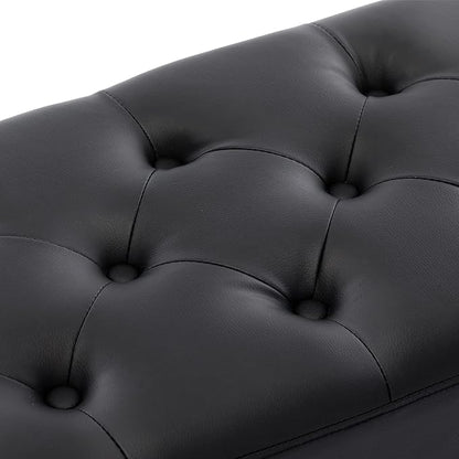 DUHOME Button-Tufted Ottoman Bench, Upholstered Bedroom Benches Footrest Stool - Image 5
