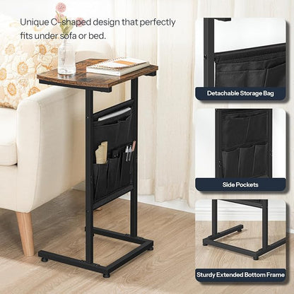 HOOBRO C Shaped End Table, 28.3" Side Table - Image 7