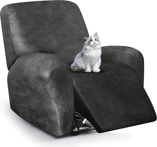 ANARACHON Leather Look Recliner Chair Covers, 4-Pieces Stretch Recliner Cover by ANARACHON
