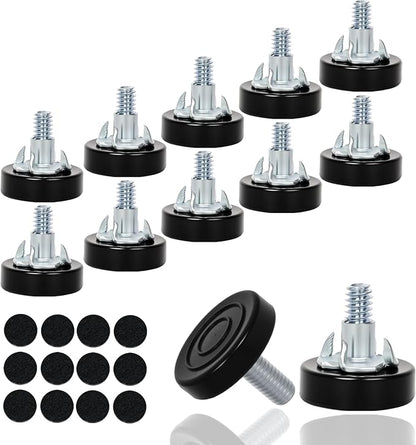 12 PCS M8 Thread Furniture Feet Levelers, Furniture Leveling Feet by Eunenete