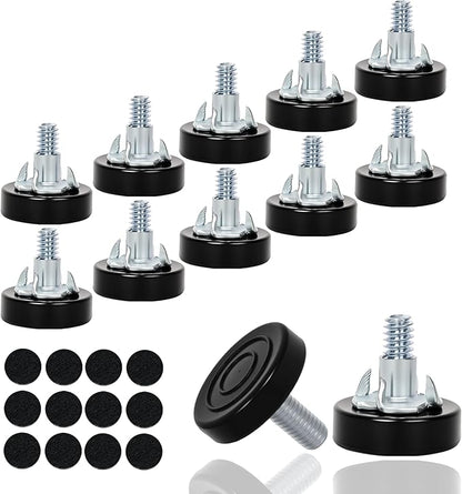 12 PCS M6 Thread Furniture Feet Levelers, Adjustable Furniture feet, Leveling by Eunenete