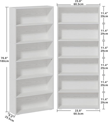 IRONCK Bookshelves and Bookcases Set of 2 Floor Standing 6 Tiers Display - Image 3
