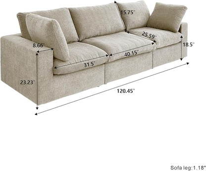 JACH 3-Seater Cloud Modular Sectional Couches, Convertible Couch, Cushion - Image 2