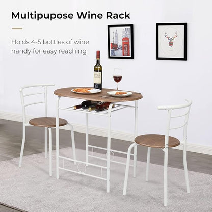 VINGLI 3 Piece Dining Set, Small Kitchen Table Set - Image 4