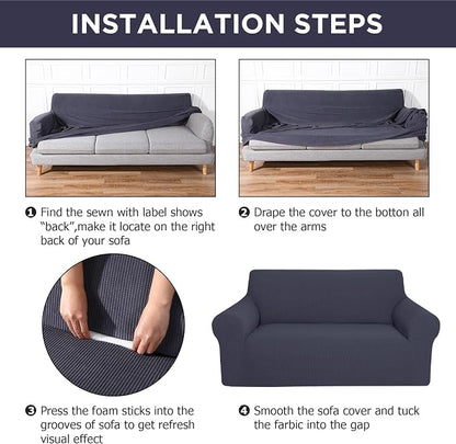 Peryiter 3 Pcs Couch and Loveseat Covers Set Sofa Cover - Image 3