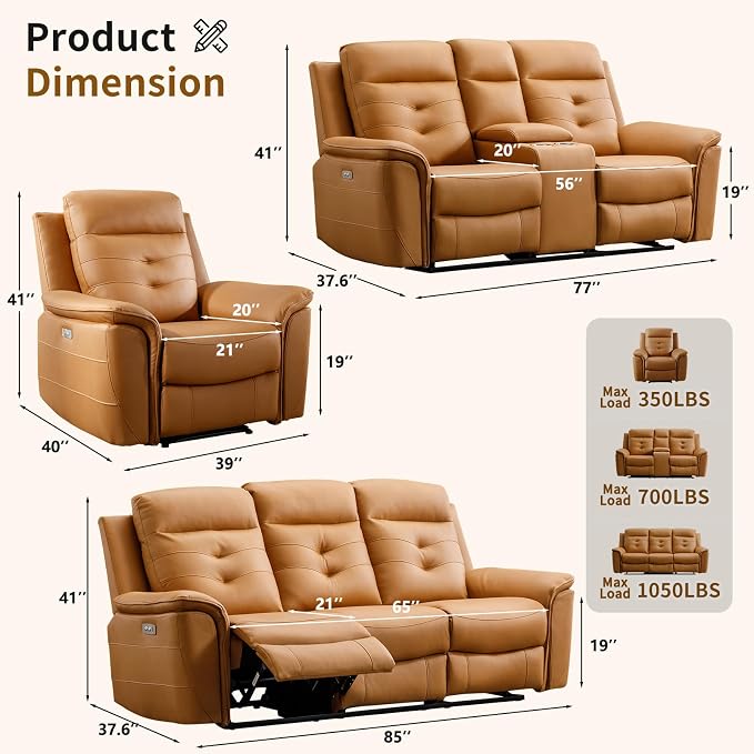 ANJ Power Recliner Chair Set of 2 - Image 2