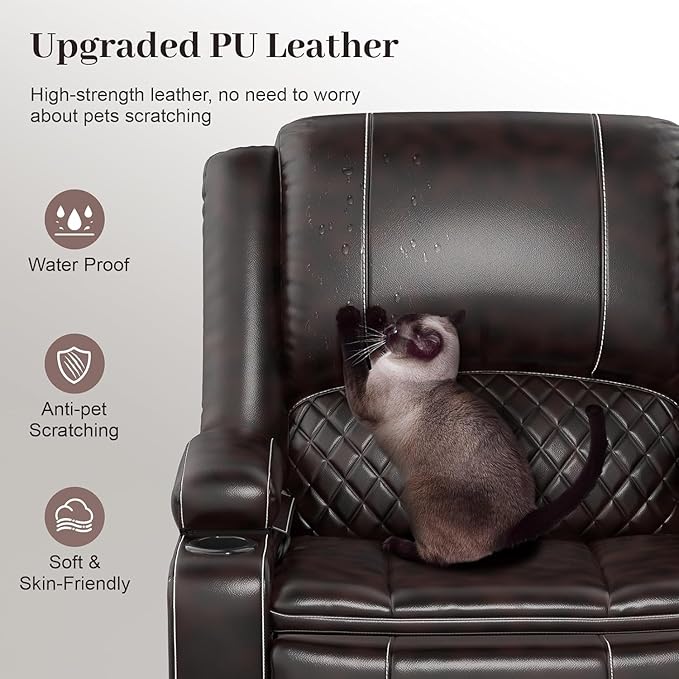 Yolsali Recliner Sofa, 3 Seater Manual Reclining Sofa - Image 6