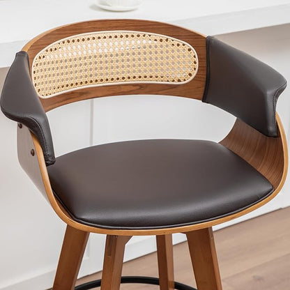 Set of 2 Rattan Swivel Bar Stools - Image 7