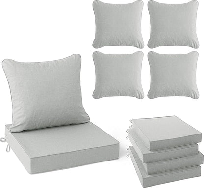 Summsun Patio Cushions for Outdoor Furniture, Faux Linen Water Resistant by SUMMSUN