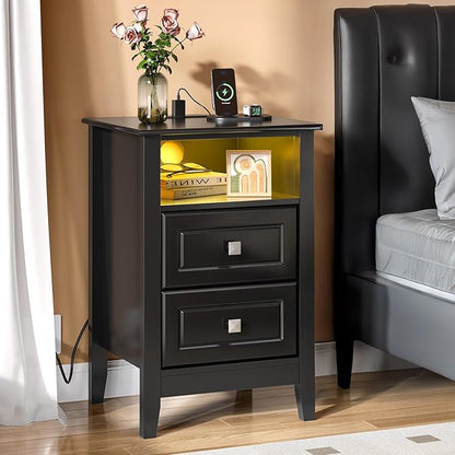 Bonnlo Black Nightstand Set of 2 - Image 3