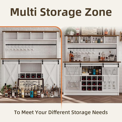 4ever2buy Farmhouse Coffee Bar Cabinet - Image 6