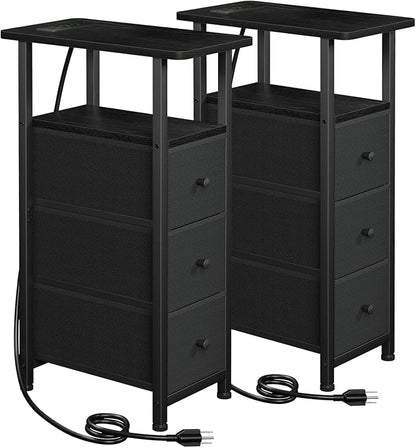 LOAKEKEL Narrow End Tables Living Room Set of 2 by LOAKEKEL