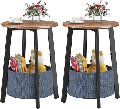 sthmec Small Round Side End Table Set of 2 by Unknown