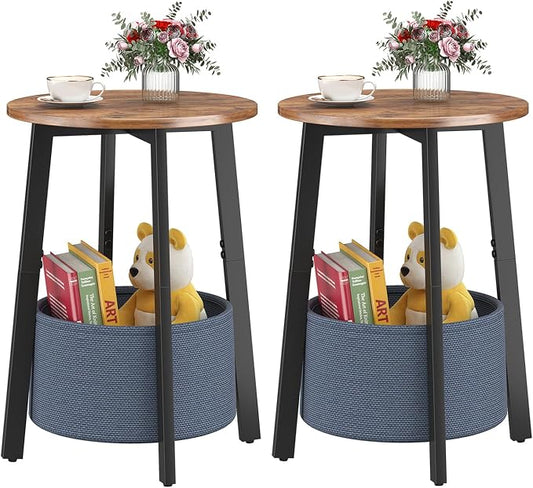sthmec Small Round Side End Table Set of 2 by Unknown