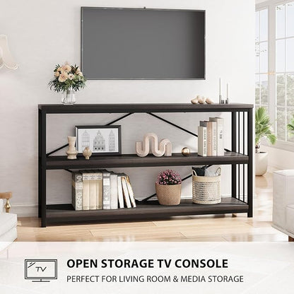 LVB Industrial Console Table, Metal and Wood Sofa Table, Rustic Entryway Table - Image 9