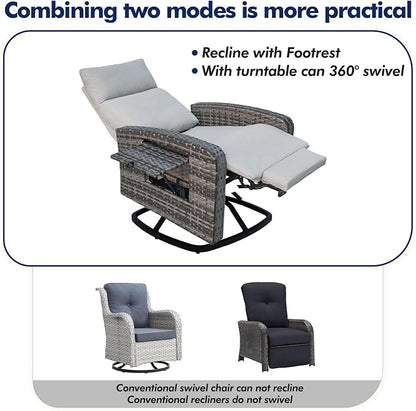 ZZW Outdoor Recliner Chair, Wicker Patio Recliners - Image 6