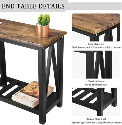 Narrow Side Table Rectangular End Tables - Image 4